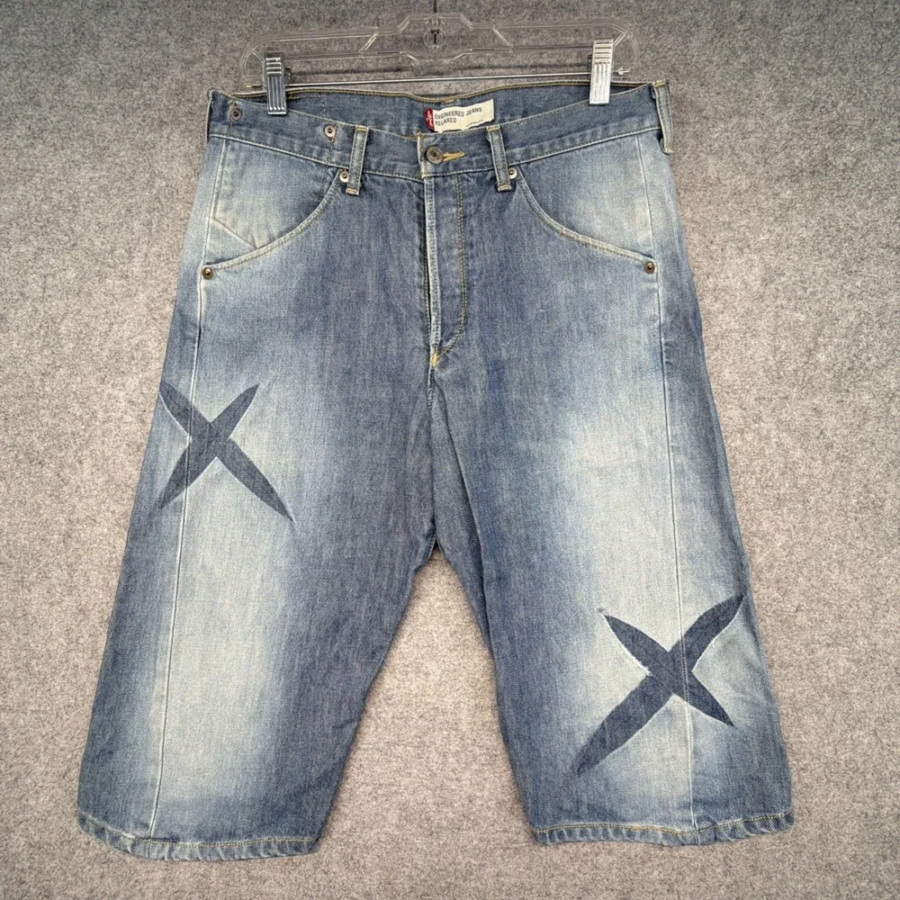 Levis Engineered Shorts Mens 32 Blue Twisted Jorts Jeans Denim 15